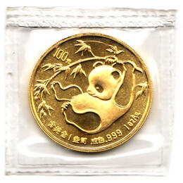 China Panda 1 Unze 1985 Goldpanda 100 Yuan