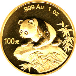China Panda 1 Unze 1999 Goldpanda 100 Yuan
