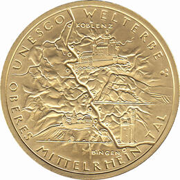 100 Euro Goldmünze 2015 UNESCO Weltkulturerbe Oberes Mittelrhein Tal