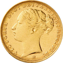 1 Pfund Victoria Young Head shield back
