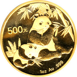 China Panda 1 Unze 2007 Goldpanda 500 Yuan, Orginal Eingeschweißt