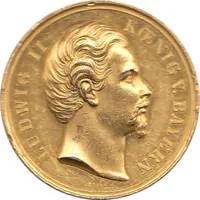 Altdeutschland Bayern Ludwig II Goldmedaille 12 Dukaten 1882