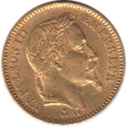 20 Franc Frankreich Napoleon III 1852-1870 mit Kranz