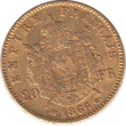 20 Franc Frankreich Napoleon III 1852-1870 mit Kranz