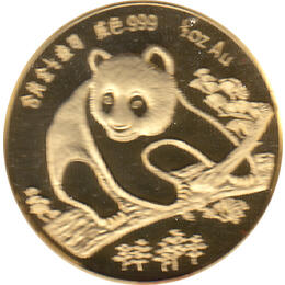 China Panda Goldmünze 1/2 Unze PP 1994 Munich Coin Show