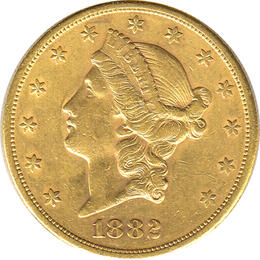 20 Dollar American Liberty Head 1882