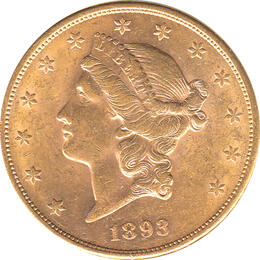 20 Dollar American Liberty Head 1893
