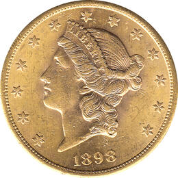 20 Dollar American Liberty Head 1898