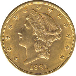 20 Dollar American Liberty Head 1891