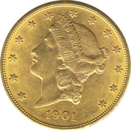 20 Dollar American Liberty Head 1901