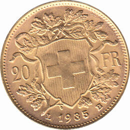 20 Franken Schweizer Vreneli