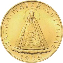 Österreich 1935 Magna Mater 100 Schilling Goldmünze