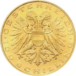 Österreich 1935 Magna Mater 100 Schilling Goldmünze