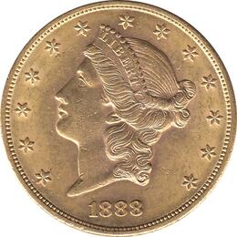 20 Dollar American Liberty Head 1888