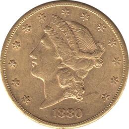20 Dollar American Liberty Head 1880