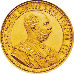 Österreich 1888 Franz Joseph I 4 Dukaten Goldmünze