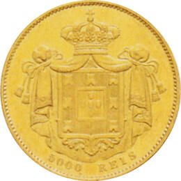Portugal 5000 Reis Goldmünze Maria II 1851