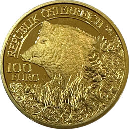 100 Euro Goldmünzen Österreich 2014 Wildtiere Wildschwein