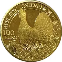 100 Euro Goldmünzen Österreich 2015 Wildtiere Auerhahn
