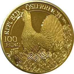 100 Euro Goldmünzen Österreich 2015 Wildtiere Auerhahn