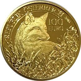 100 Euro Goldmünzen Österreich 2016 Wildtiere Fuchs