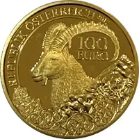 100 Euro Goldmünzen Österreich 2017 Wildtiere Steinbock