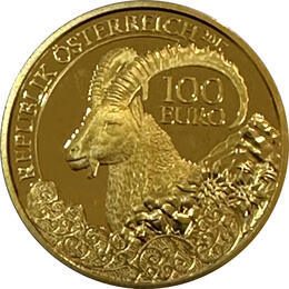 100 Euro Goldmünzen Österreich 2017 Wildtiere Steinbock