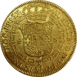 Kolumbien 8 Escudos Goldmünze JF Santa Fe Fernando VII 1809