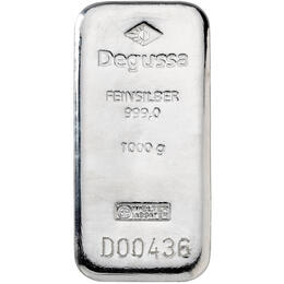 Silberbarren 1000 Gramm Degussa