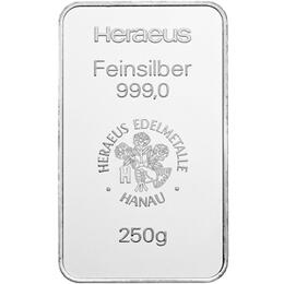 Silberbarren 250 Gramm Heraeus Umicore Degussa