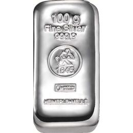 Silberbarren 100 Gramm Heimerle