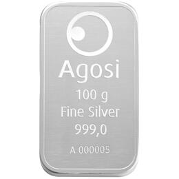 Silberbarren 100 Gramm Agosi