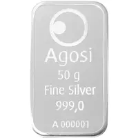Silberbarren 50 Gramm Agosi