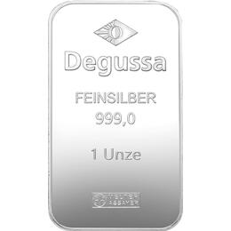 Silberbarren 31,1 Gramm Degussa