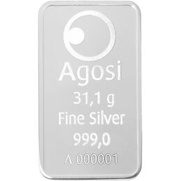 Silberbarren 31,1 Gramm Agosi
