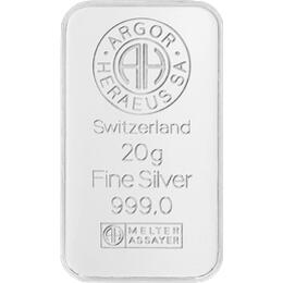 Silberbarren 20 Gramm Argor