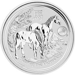 Lunar II Silbermünze Australien Pferd 1 Unze 2014 Privy Mark