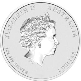 Lunar II Silbermünze Australien Pferd 1 Unze 2014 Privy Mark