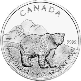 Grizzly 2011 1 Unze Silber Kanada Wildlife Serie