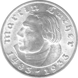 Martin Luther 2 Reichsmark Silbermünze