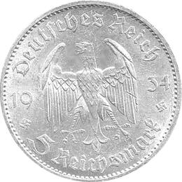 Garnisonskirche mit Datum 5 Reichsmark Silbermünze