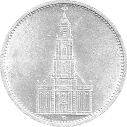 Garnisonskirche ohne Datum 5 Reichsmark Silbermünze