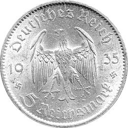 Garnisonskirche ohne Datum 5 Reichsmark Silbermünze