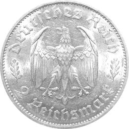 Friedrich Schiller 2 Reichsmark Silbermünze