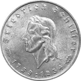 Friedrich Schiller 5 Reichsmark Silbermünze