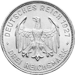 Jaeger 328 Weimarer Republik 3 Reichsmark Universität Tübingen 1927
