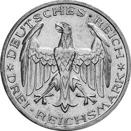 Jaeger 330 Weimarer Republik 3 Reichsmark Universität Marburg 1927