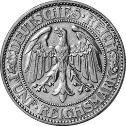 Jaeger 331 Weimarer Republik 5 Reichsmark Eichenbaum 1927-1933