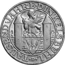 Jaeger 334 Weimarer Republik 3 Reichsmark Dinkelsbühl 1928