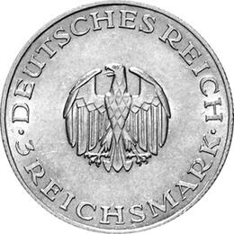Jaeger 335 Weimarer Republik 3 Reichsmark Gotthold Lessing 1929